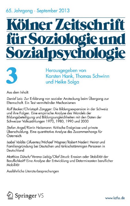 Kölner Zeitschrift für Soziologie und Sozialpsychologie KZfSS
